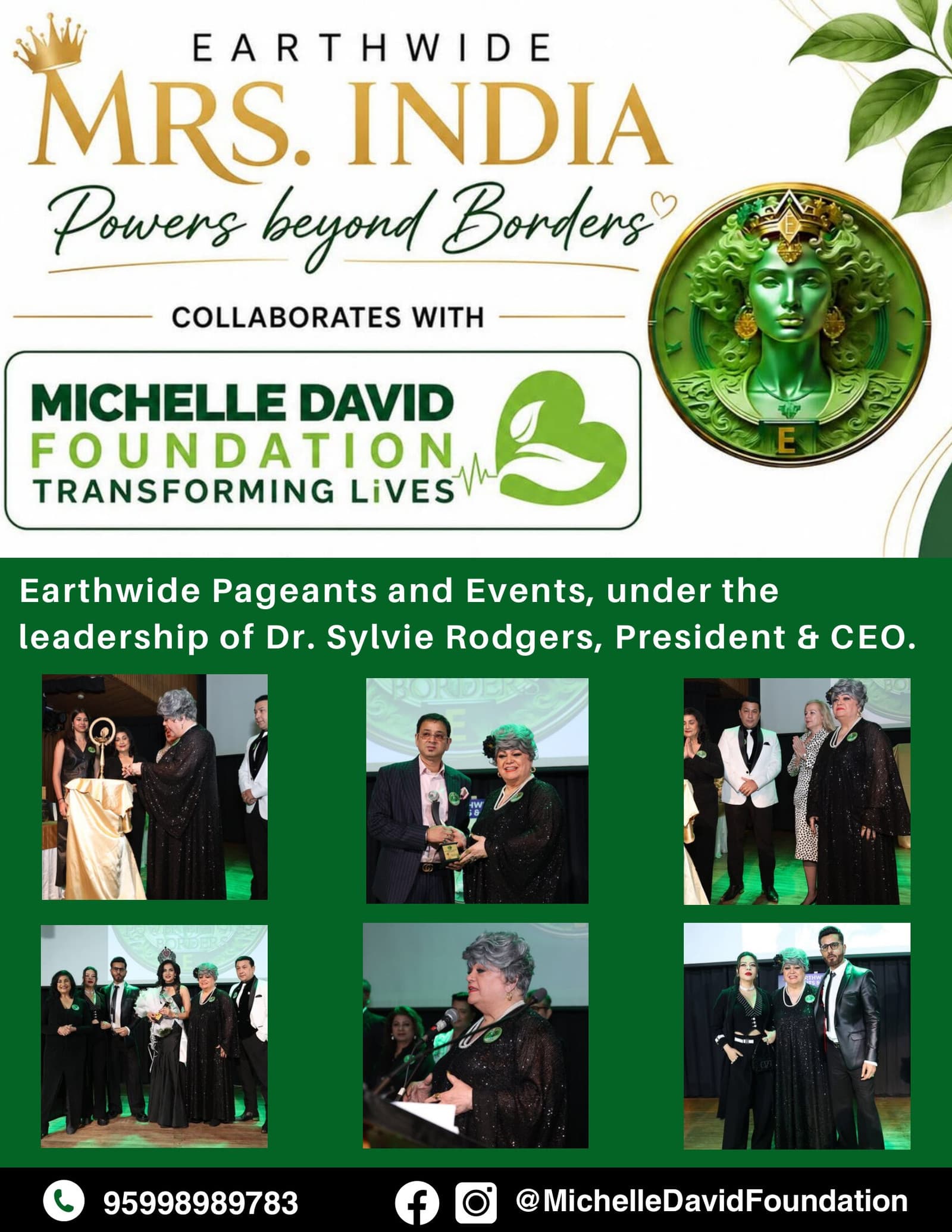 Poster with photographs from the Earthwide launch evening